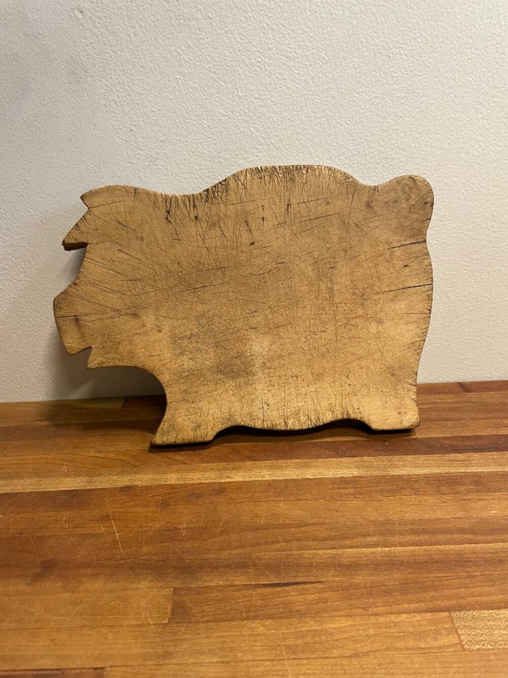 Vintage Wooden Pig Shaped Cutting Board